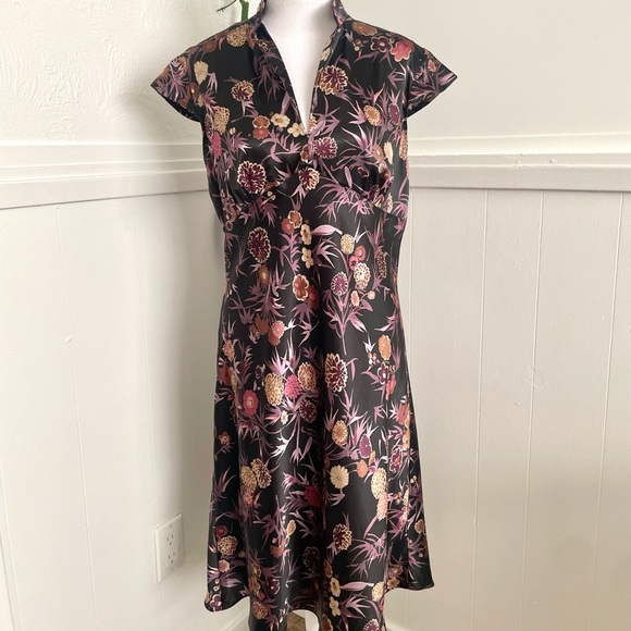 Vintage Dresses & Skirts - Vintage Y2K Black & Purple Chinese Style Dress (L)